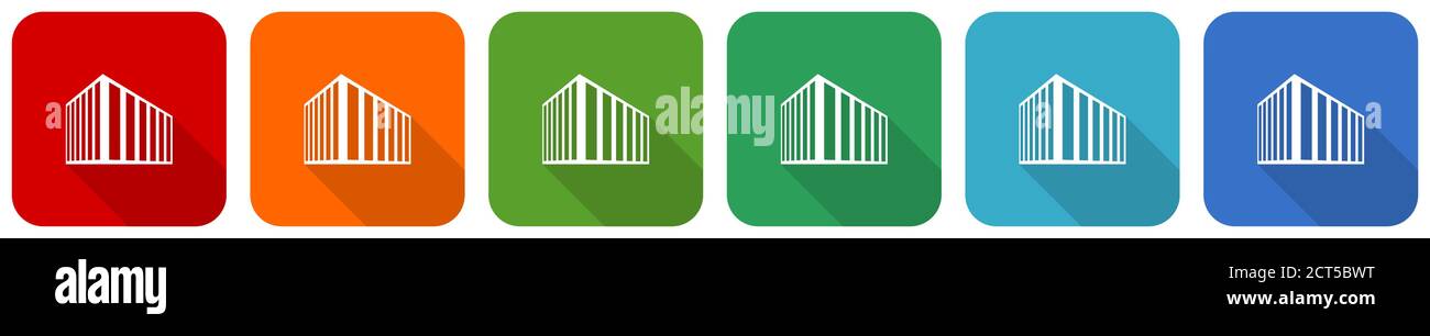 Modern design office building icon set, flat design vector illustration ...
