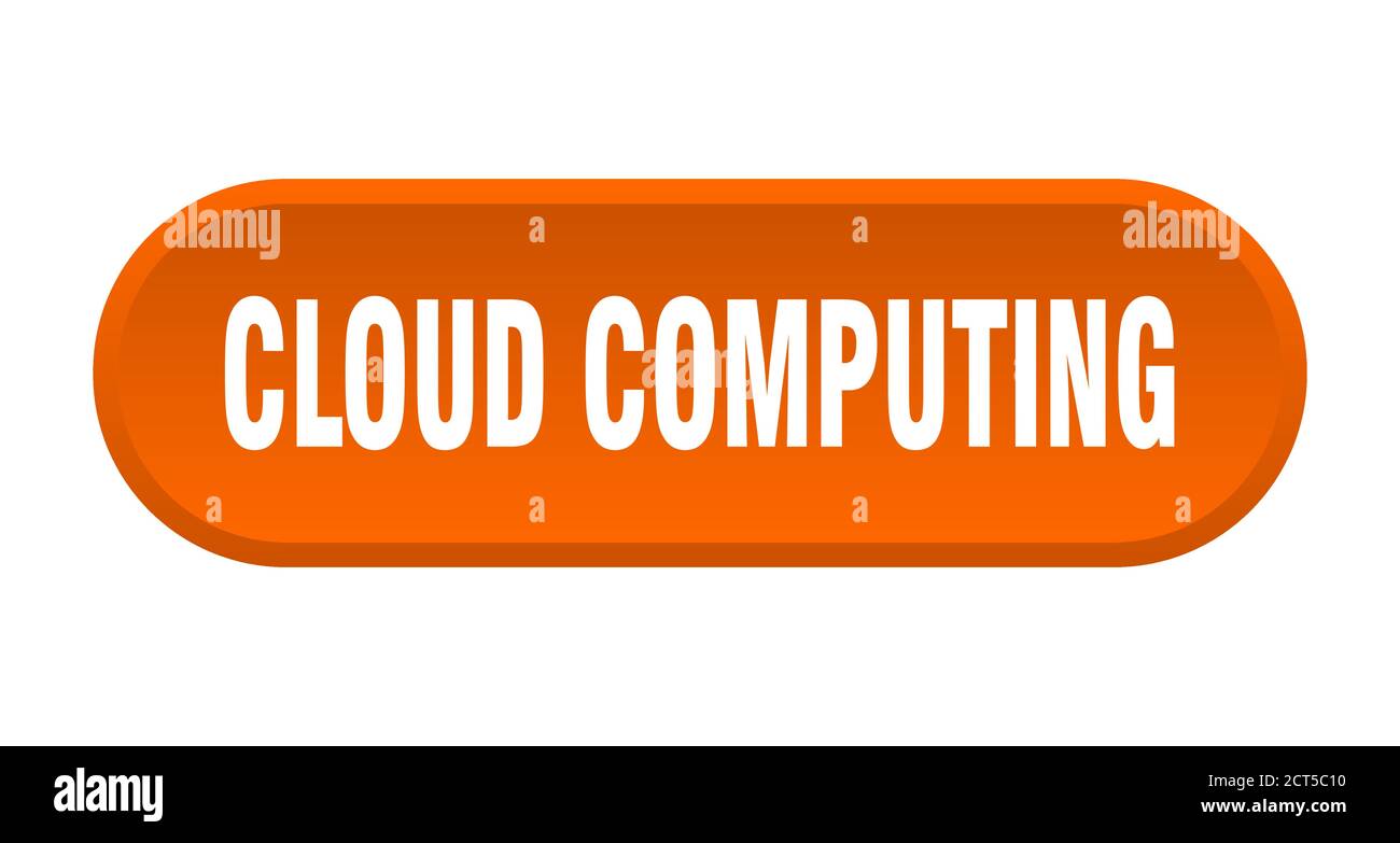 cloud computing button. rounded sign isolated on white background Stock ...