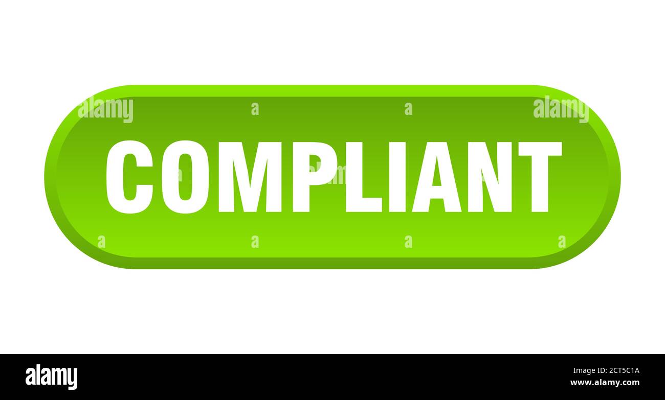 compliant button. rounded sign isolated on white background Stock ...