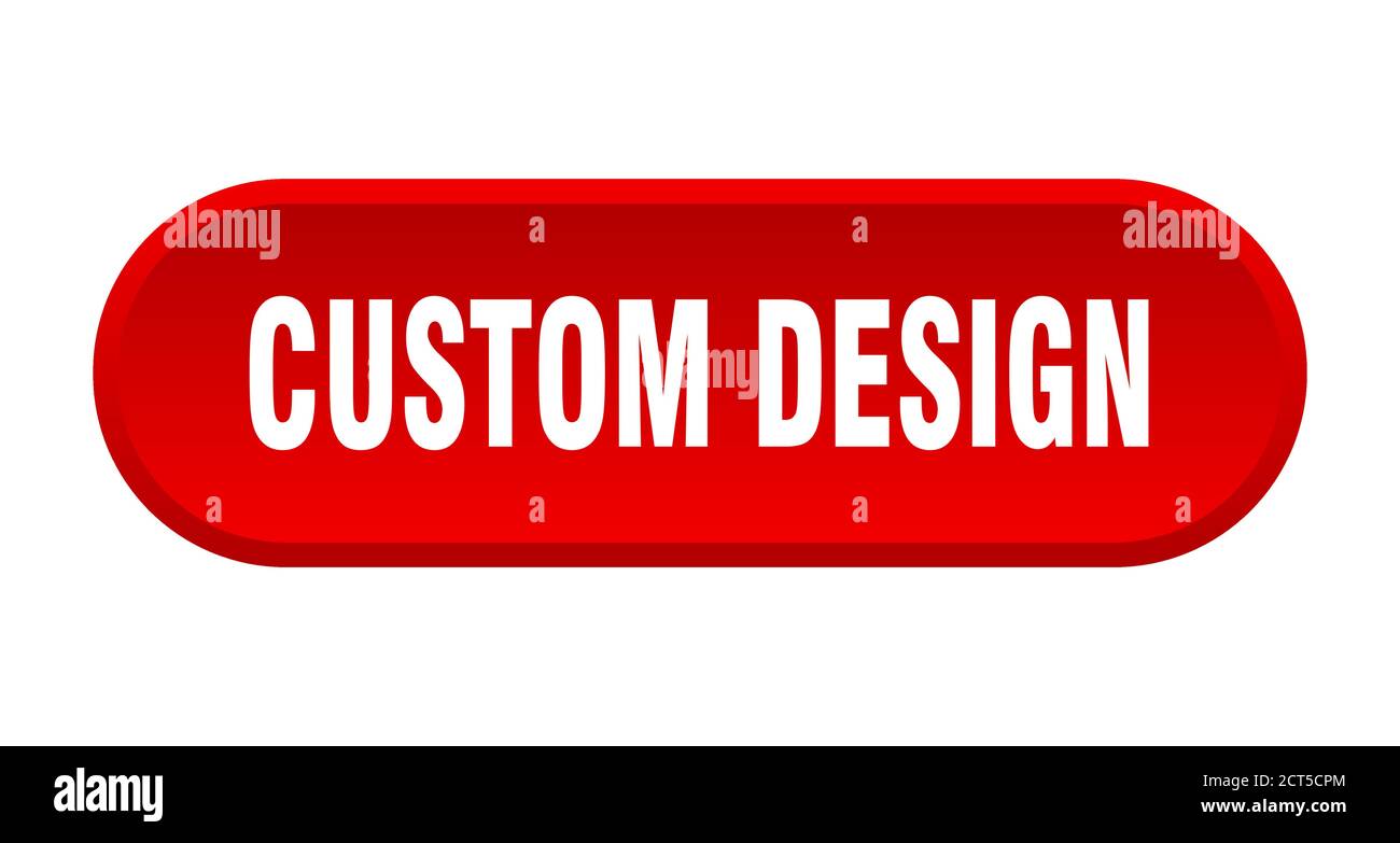 custom design button. rounded sign isolated on white background Stock ...