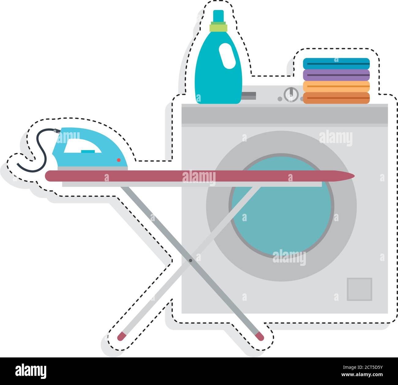 Laundry objetcts icons. Laundry service at home - Vector Stock Vector