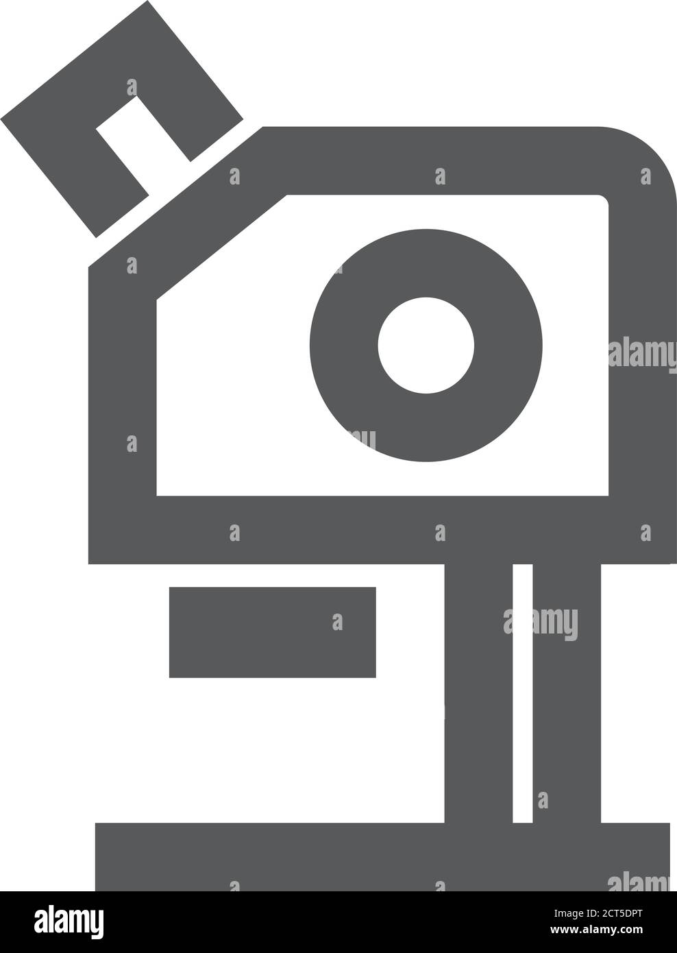 Microscope icon in thick outline style. Black and white monochrome ...