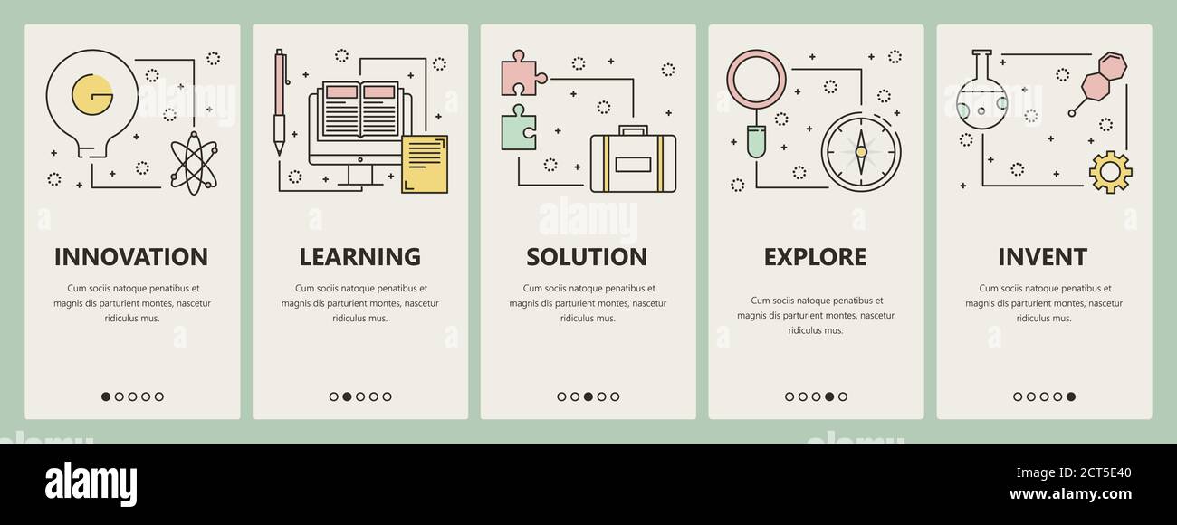 Vector thin line flat design science concept vertical banners Stock ...