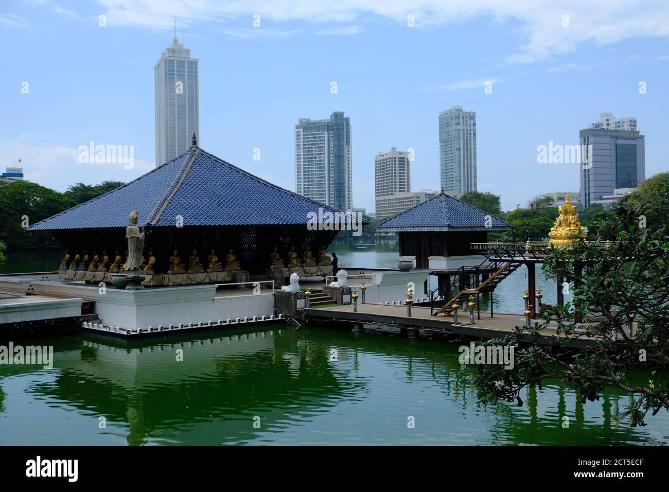 Sri Lanka Colombo - Floating platforms of the Buddhist temple Seema  Malakaya Stock Photo - Alamy