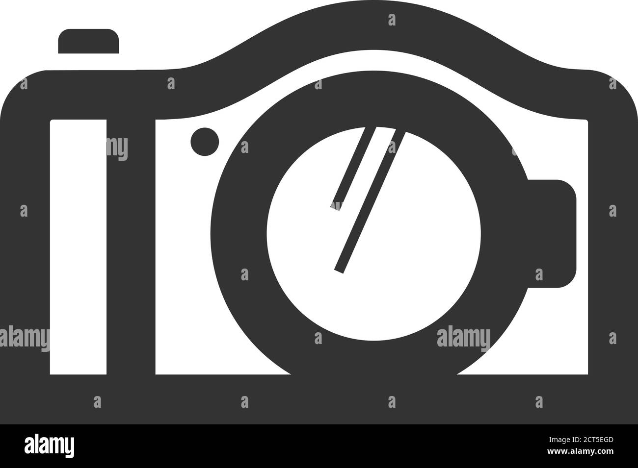 Camera icon in thick outline style. Black and white monochrome vector ...