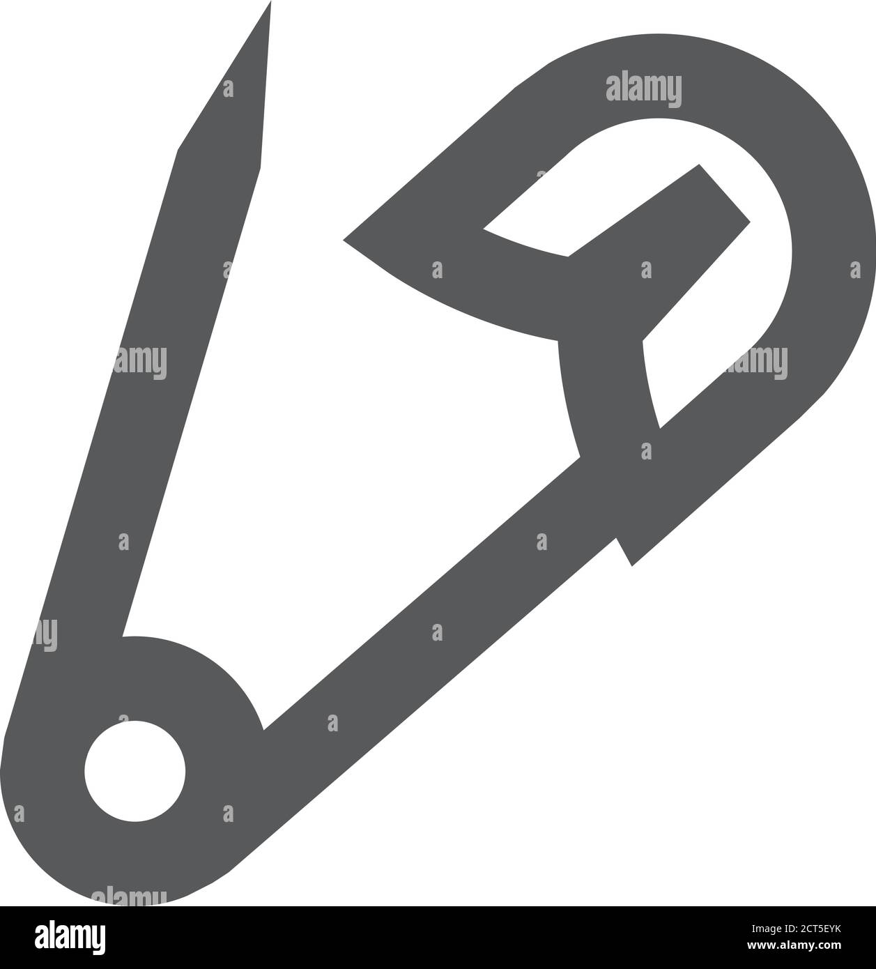 Pin icon in thick outline style. Black and white monochrome vector ...
