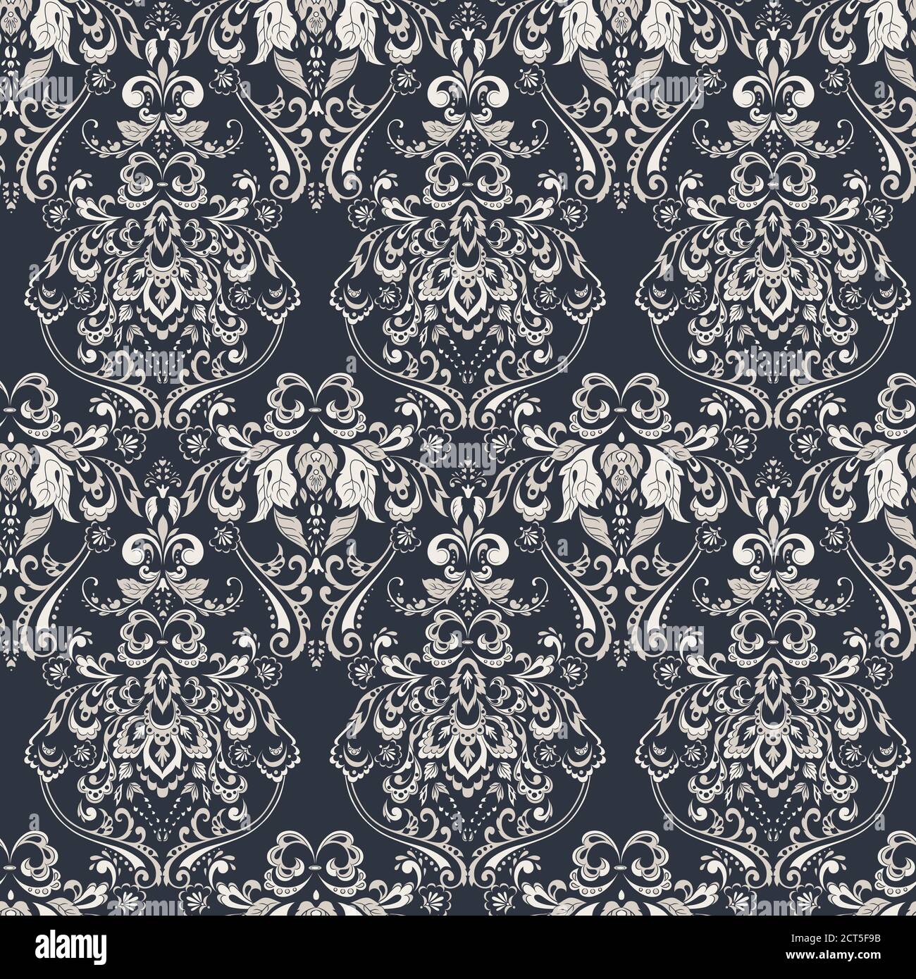 Vintage seamless wallpaper. Floral vector pattern Stock Vector Image