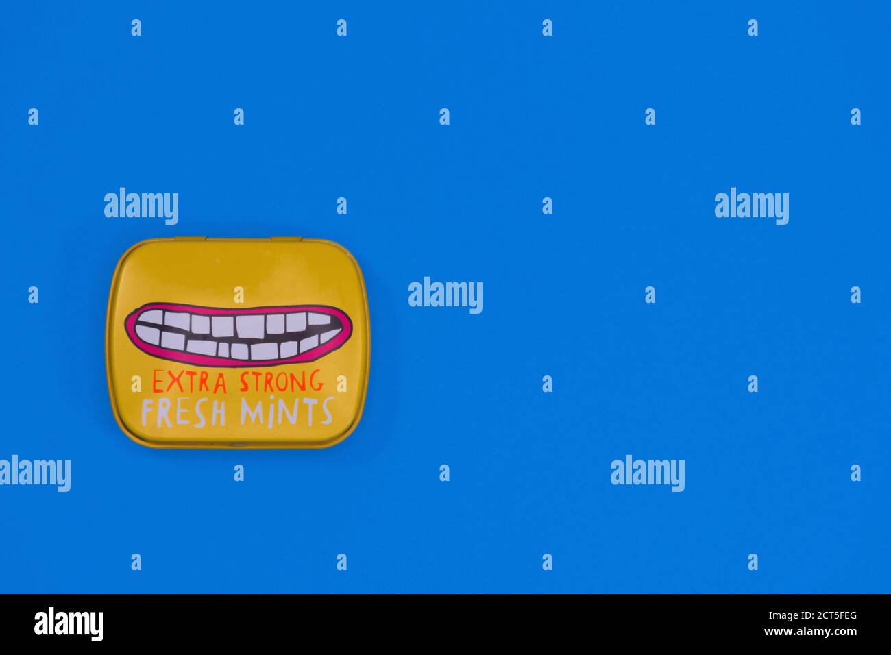 Metal box containing tooth mints Stock Photo Alamy