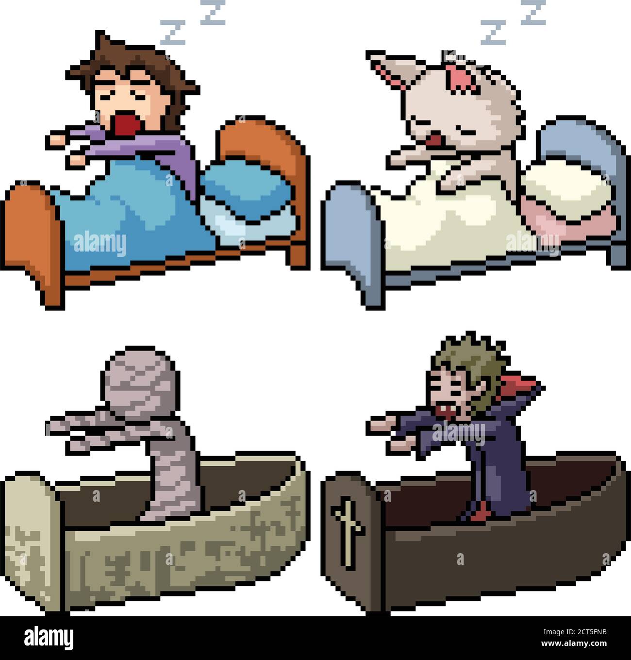 Halloween cat pixel art Cut Out Stock Images & Pictures Alamy