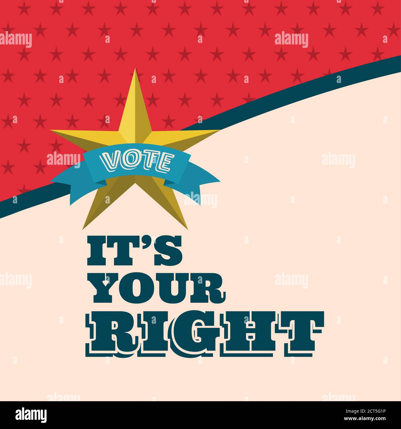 Vote its your right with star and ribbon vector design Stock Vector ...