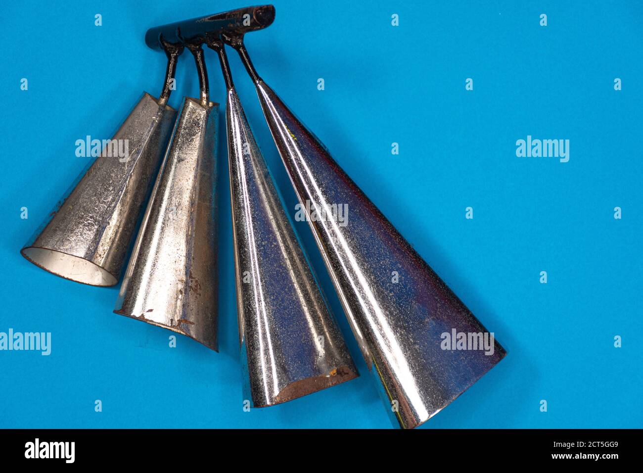 Closeup of a double agogo, Brazilian percussion instrument Stock Photo