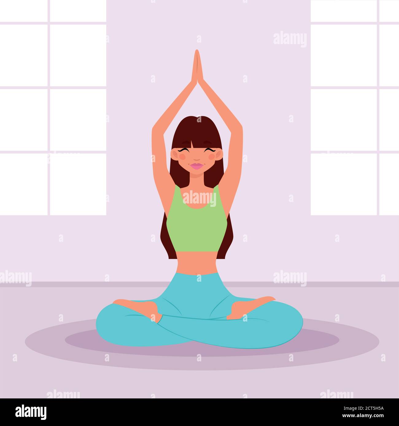 Woman exercising at home. Healthy lifestyle - Vector Stock Vector