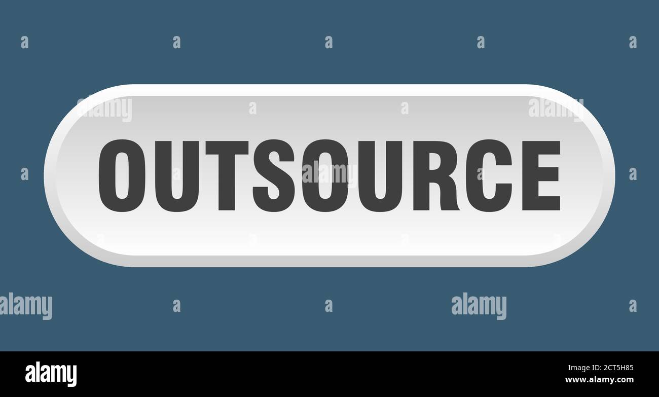 outsource button. rounded sign isolated on white background Stock Vector