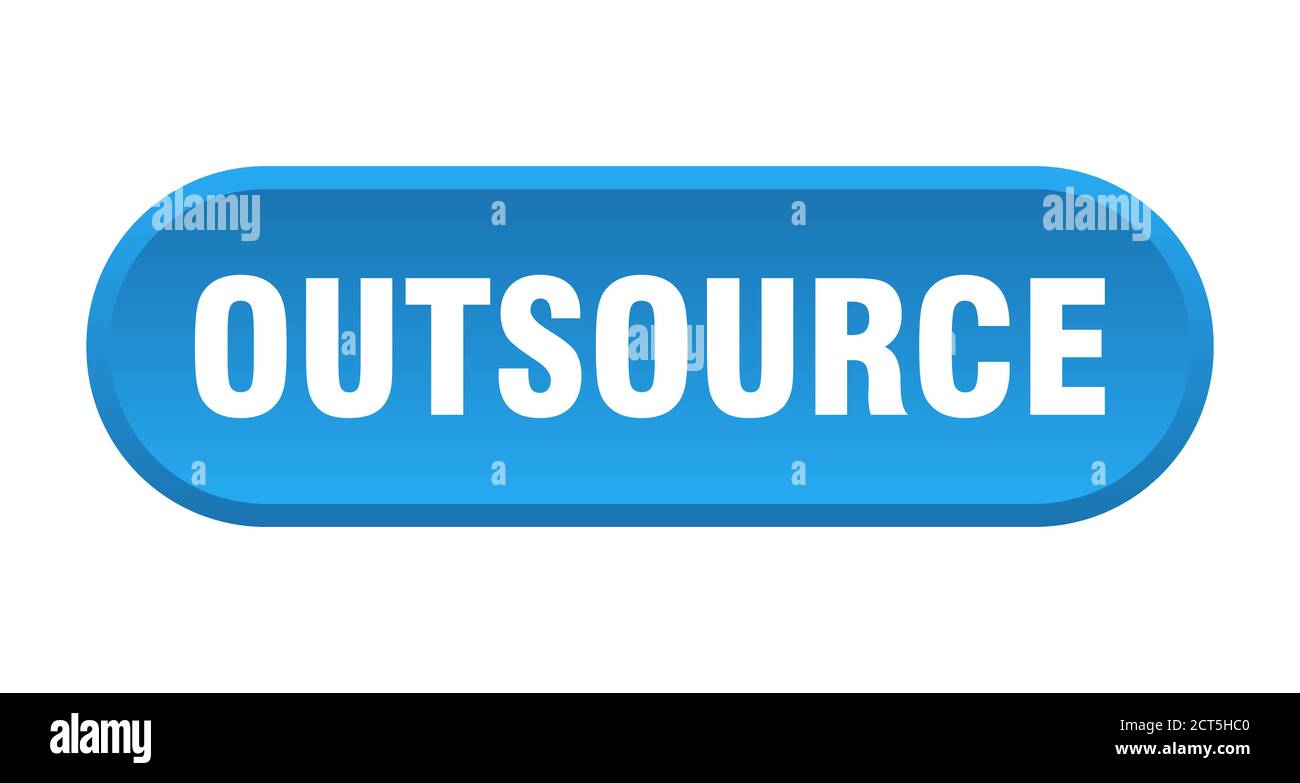outsource button. rounded sign isolated on white background Stock Vector