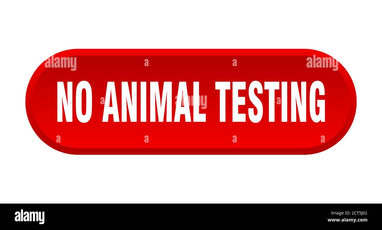 no animal testing button. rounded sign isolated on white background ...