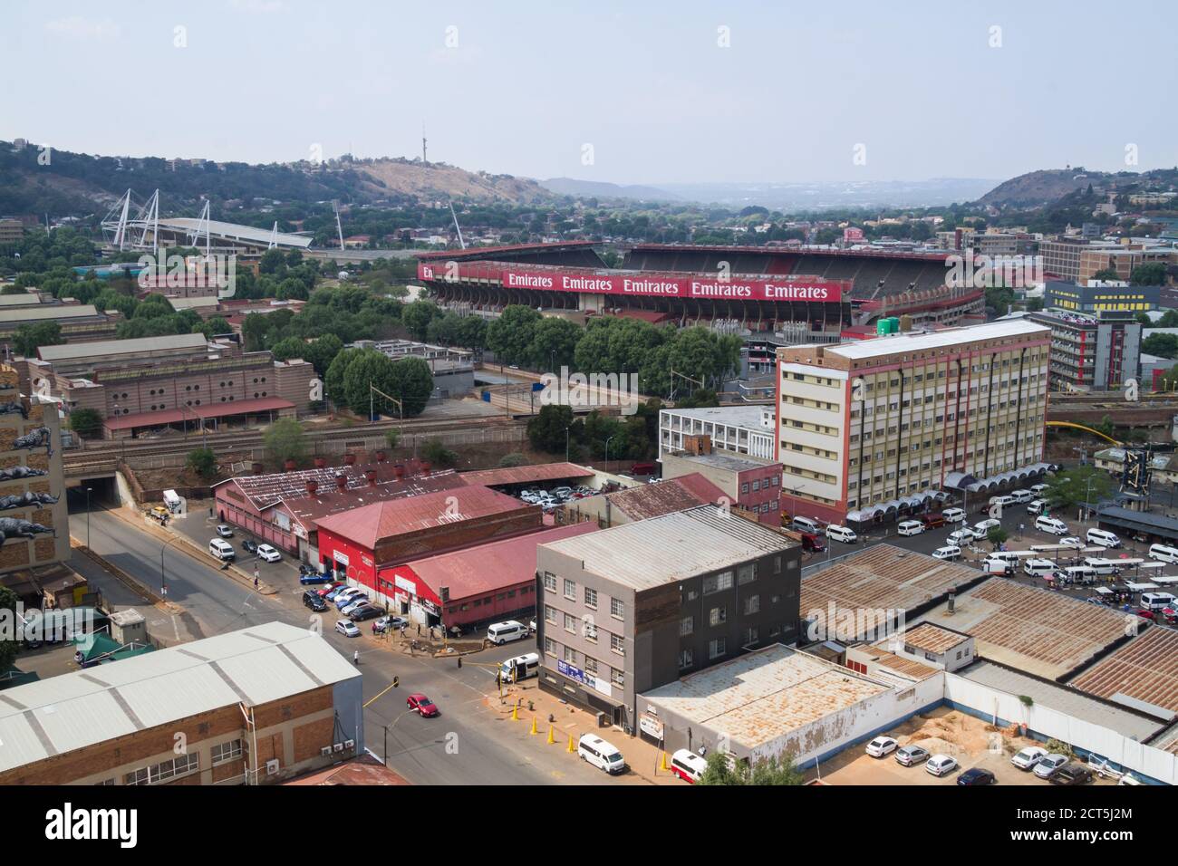 Johannesburg, Gauteng, South Africa Sept 19, 2020: aerial view of Emirates Airline Park (Ellis Park Stadium) in Johannesburg. Stock Photo