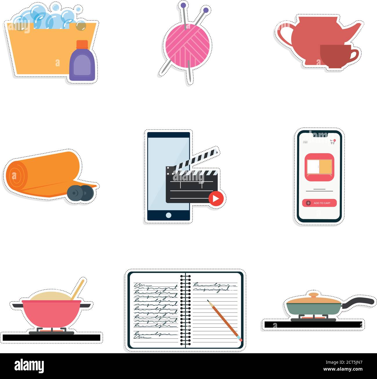 Set of housework icons. Home activities - Vector Stock Vector Image ...