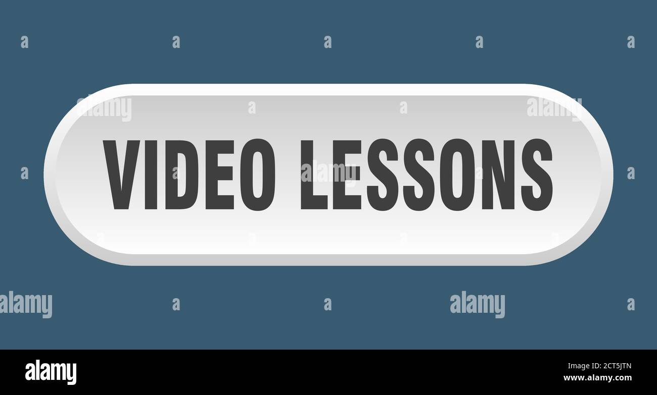 video lessons button. rounded sign isolated on white background Stock Vector