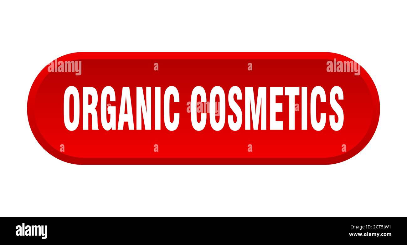 organic cosmetics button. rounded sign isolated on white background ...