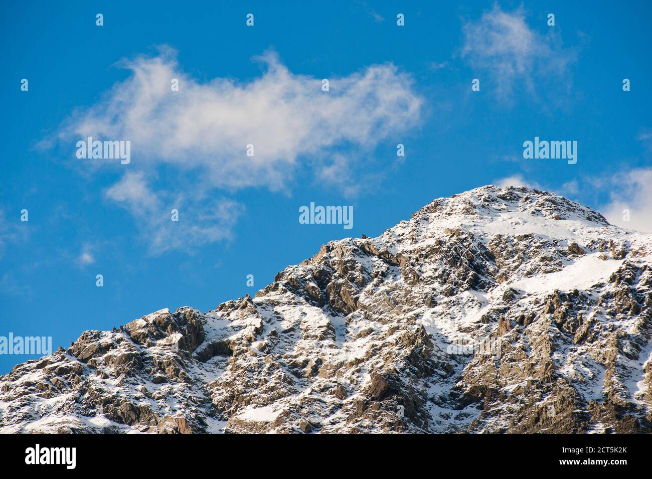Close up of Snow Capped Mountains in Aoraki Mount Cook National Park, South Island, New Zealand Stock Photo