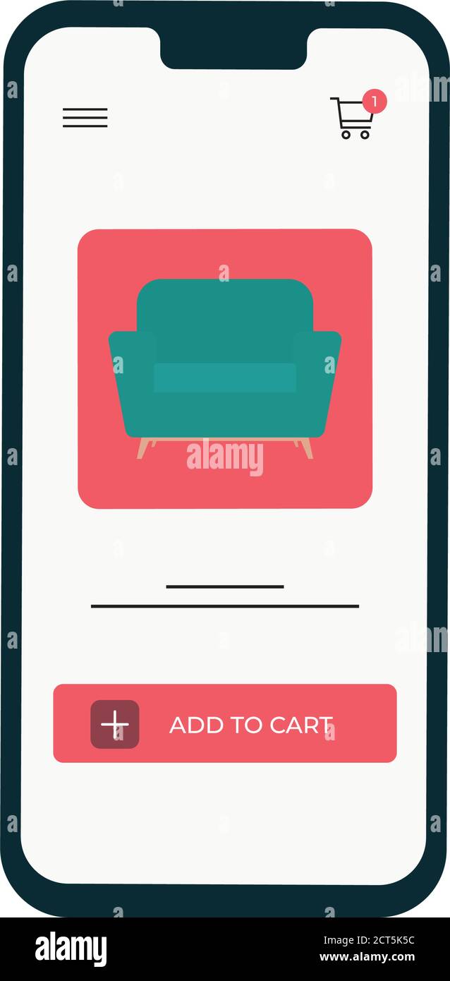 Cell phone with virtual store. Online shopping icon - VEctor Stock Vector