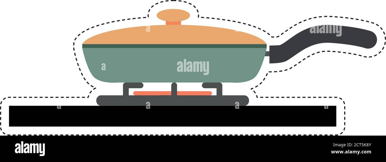 Isolated pot on the stove. Kitchen objects - Vector Stock Vector Image &amp; Art - Alamy
