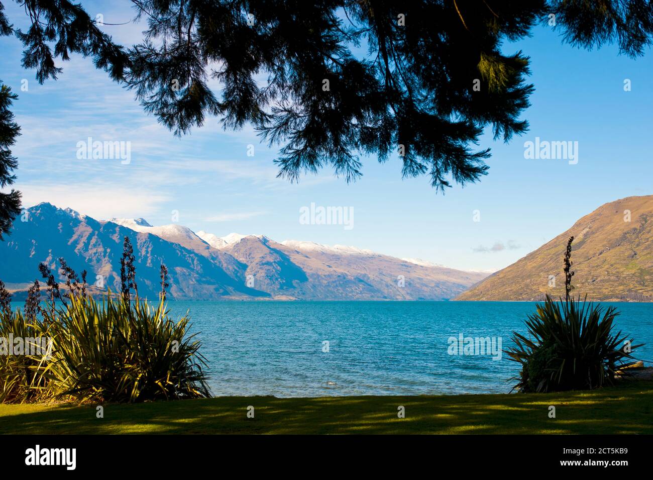 Queenstown Bay and Lake Wakatipu, South Island, New Zealand Stock Photo