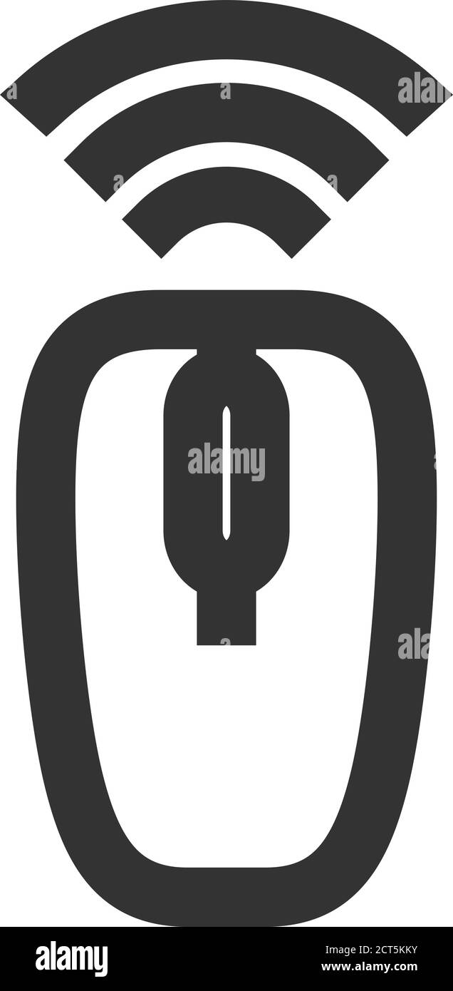 Computer mouse icon in thick outline style. Black and white monochrome ...
