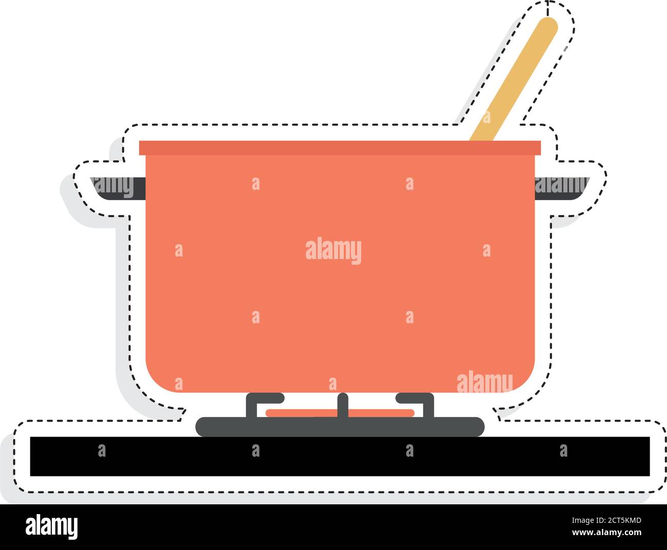 Isolated pot on the stove. Kitchen objects - Vector Stock Vector