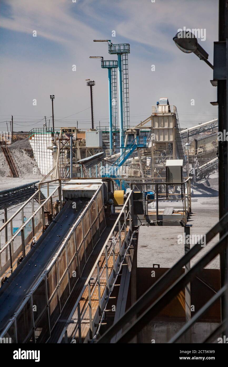 Aksu/Kazakhstan - May 29 2012: Aksu metallurgical plant. Modern slag processing machine. Stock Photo