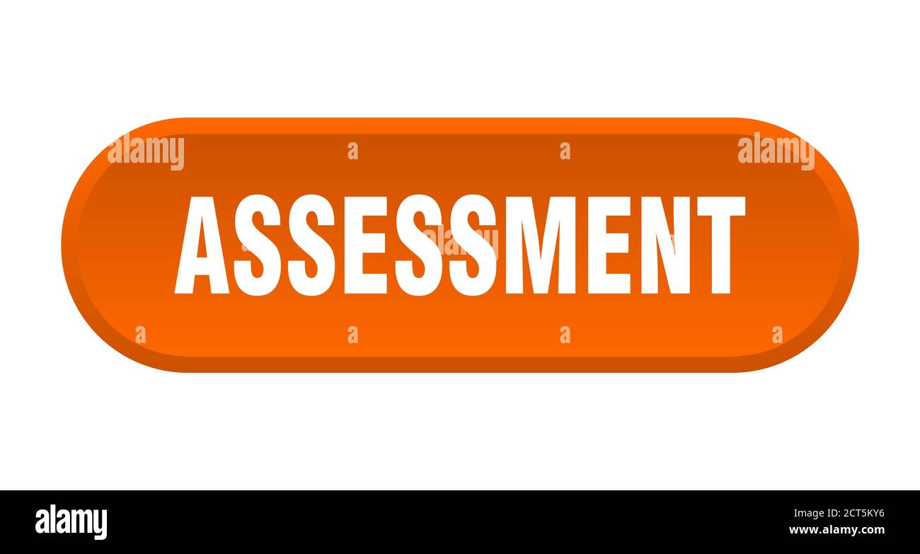 assessment button. rounded sign isolated on white background Stock ...
