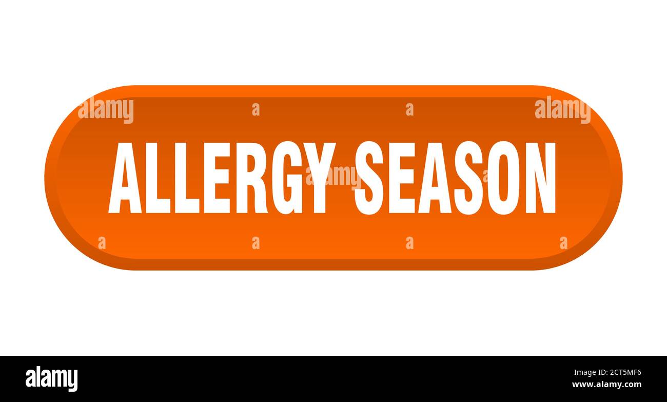 allergy season button. rounded sign isolated on white background Stock