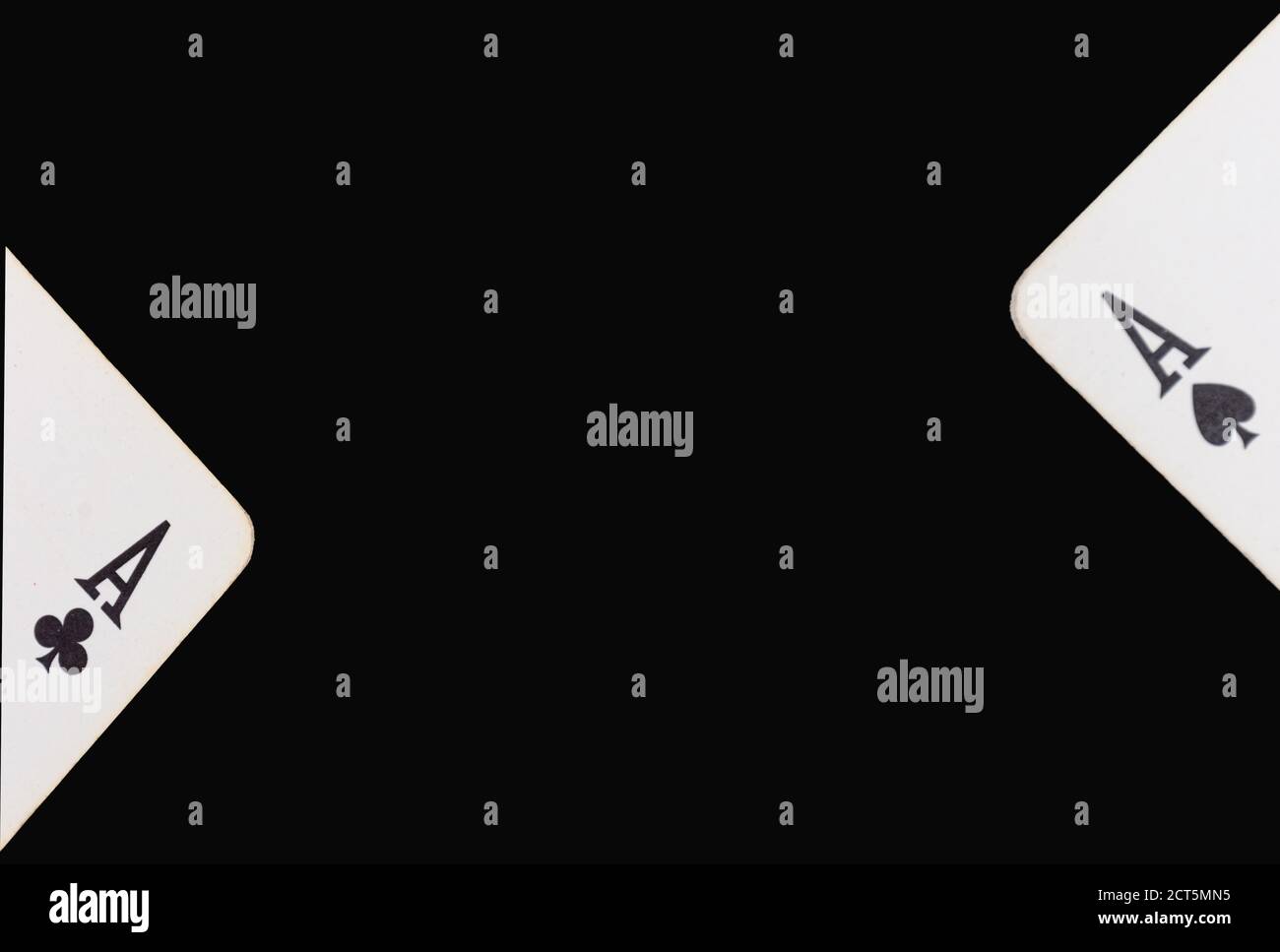 Card game ace symbol isolated on black background Stock Photo - Alamy