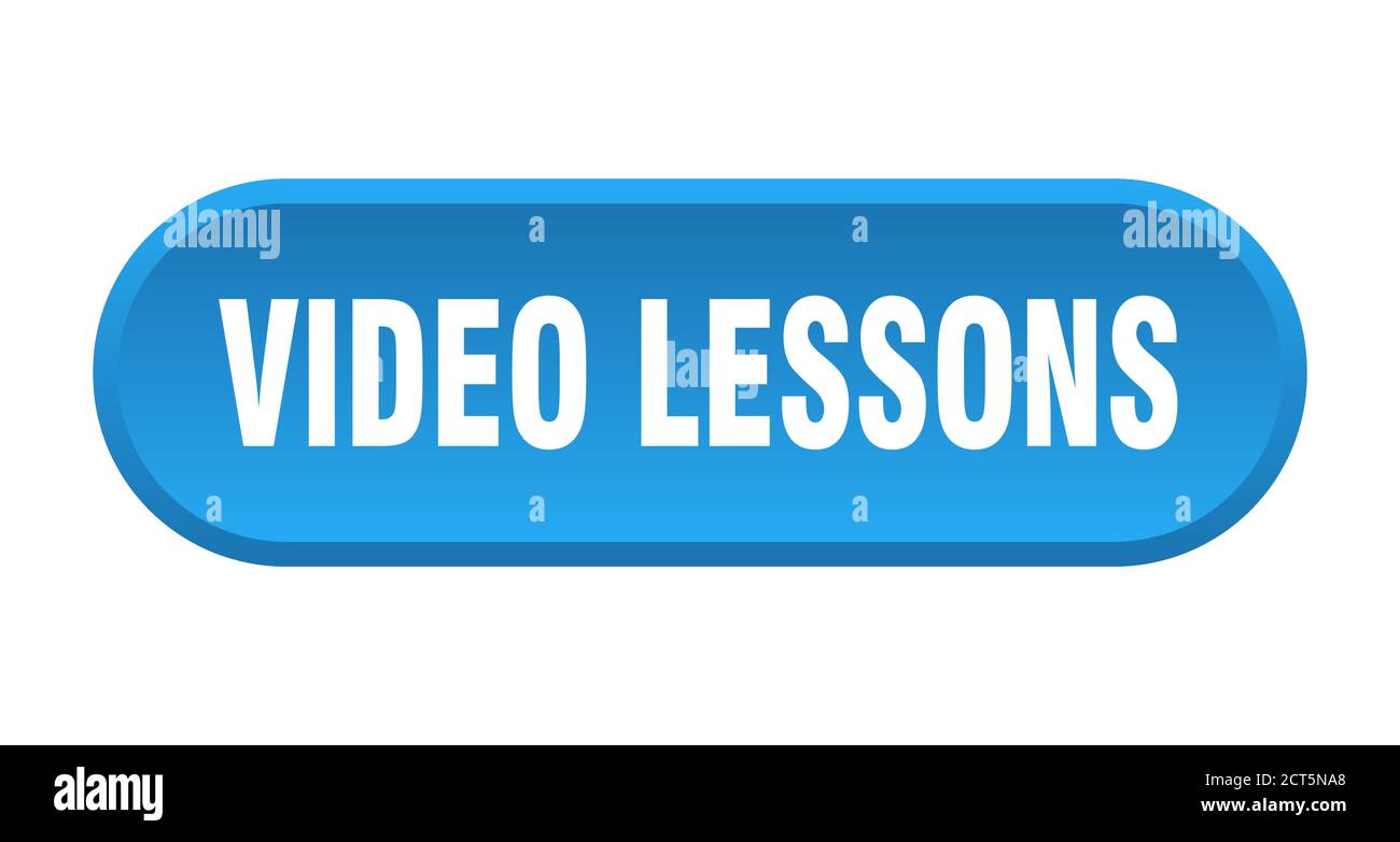 video lessons button. rounded sign isolated on white background Stock Vector