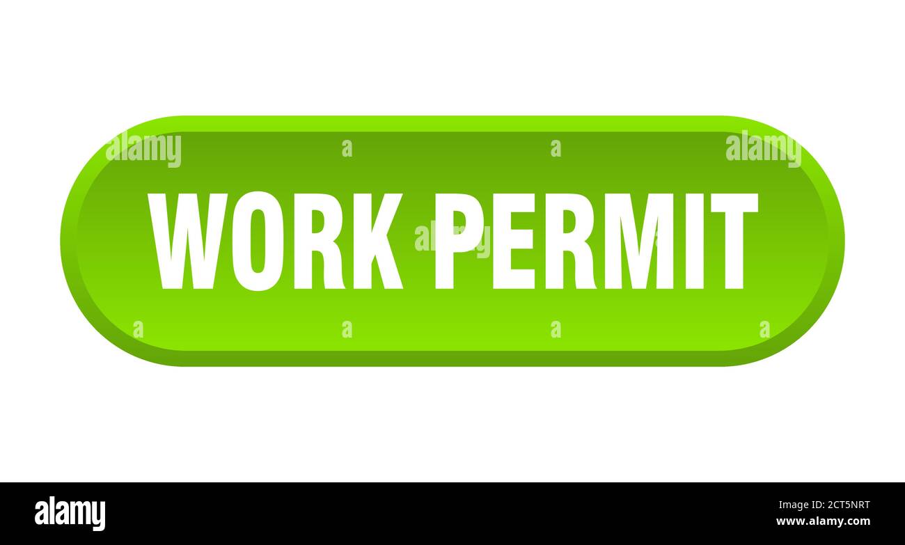 work permit button. rounded sign isolated on white background Stock Vector