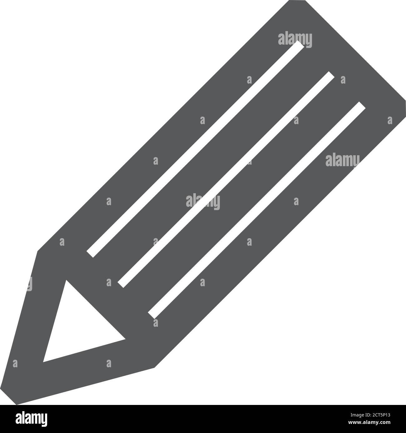Pencil icon in thick outline style. Black and white monochrome vector ...