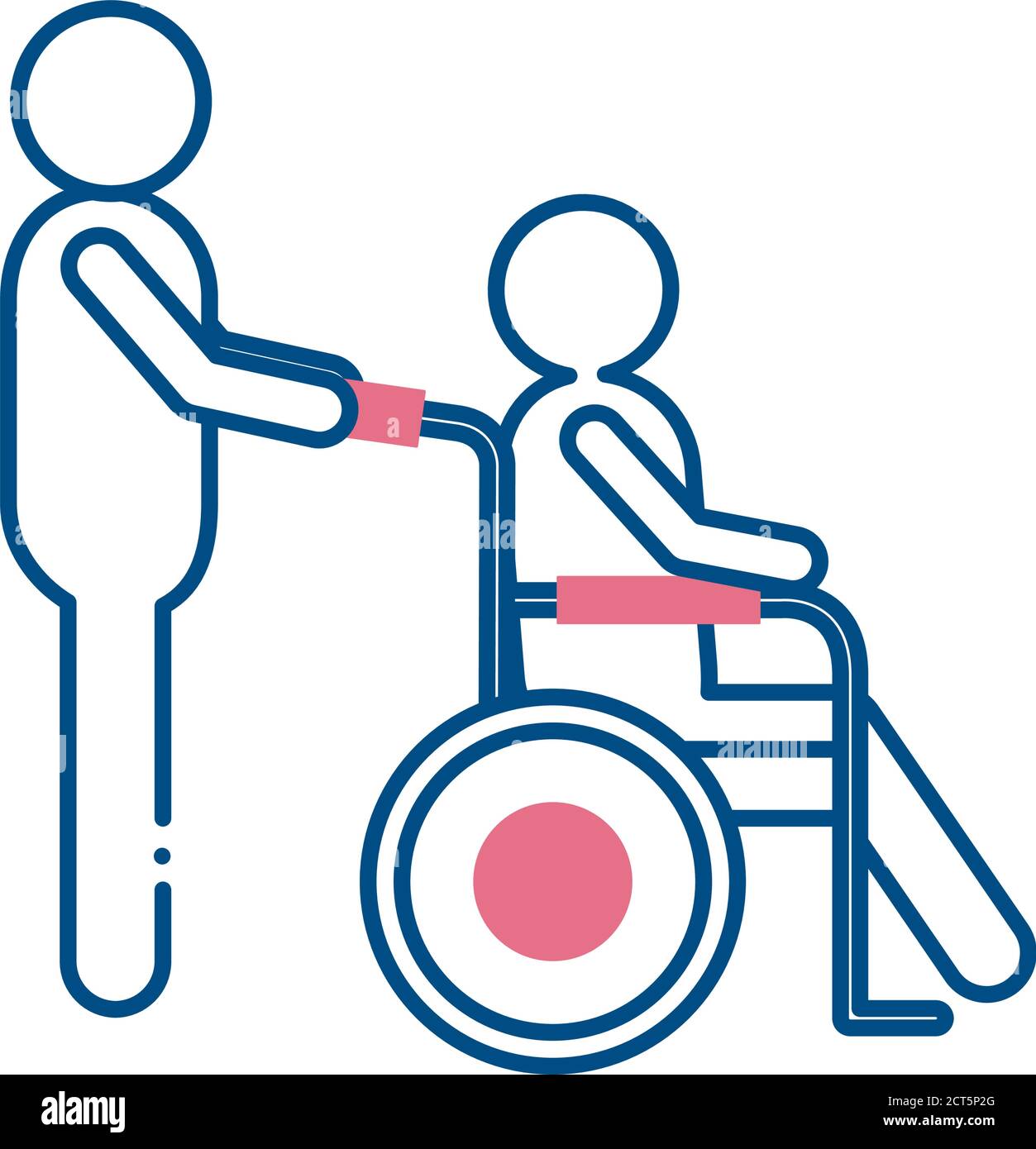 Man helping wheelchair Stock Vector Images - Alamy