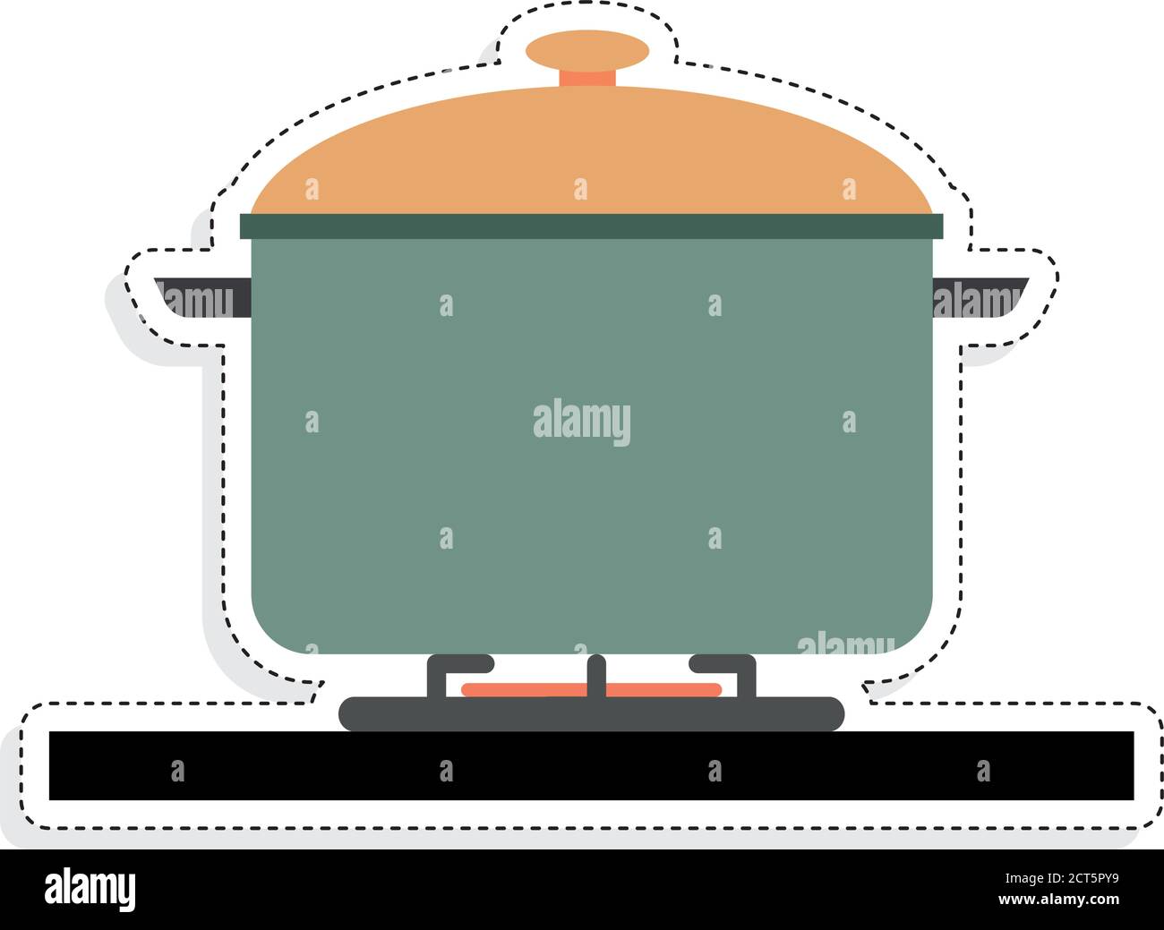 Isolated pot on the stove. Kitchen objects - Vector Stock Vector