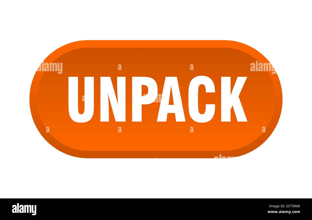 unpack button. rounded sign isolated on white background Stock Vector ...