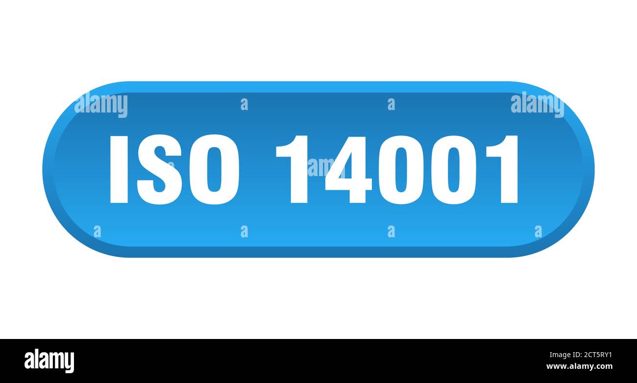 iso 14001 button. rounded sign isolated on white background Stock ...