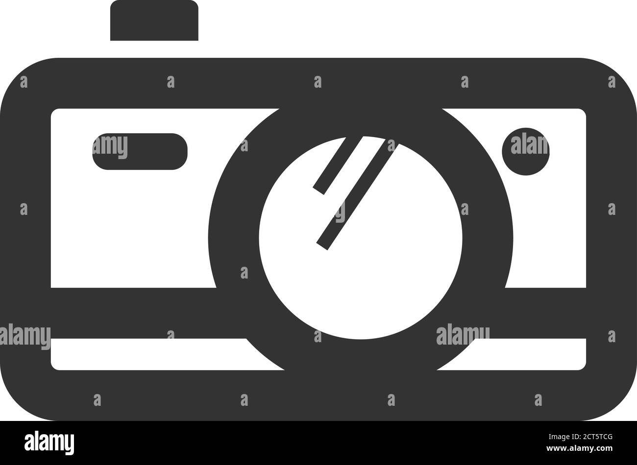 Camera icon in thick outline style. Black and white monochrome vector