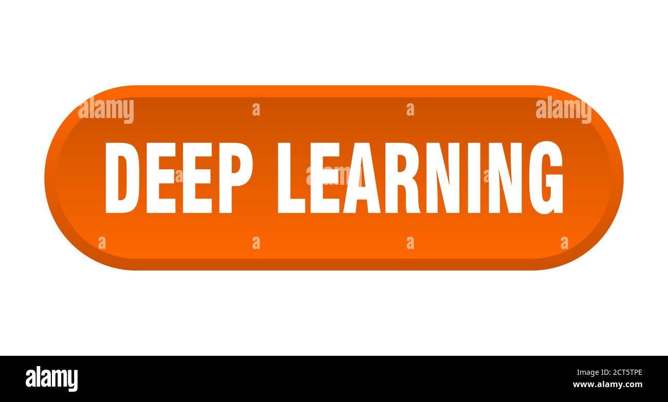 deep learning button. rounded sign isolated on white background Stock ...