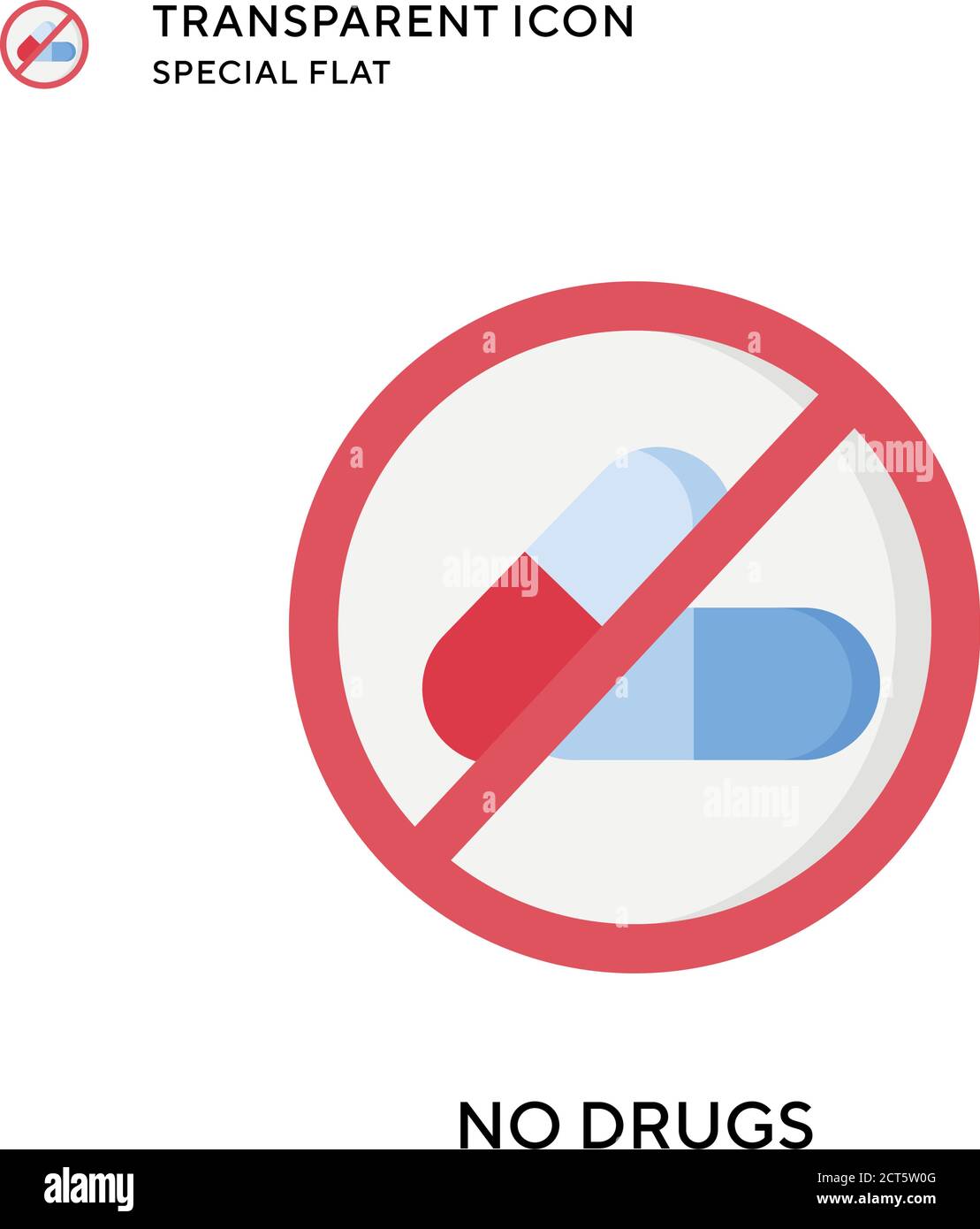 No drugs vector icon. Flat style illustration. EPS 10 vector. Stock Vector
