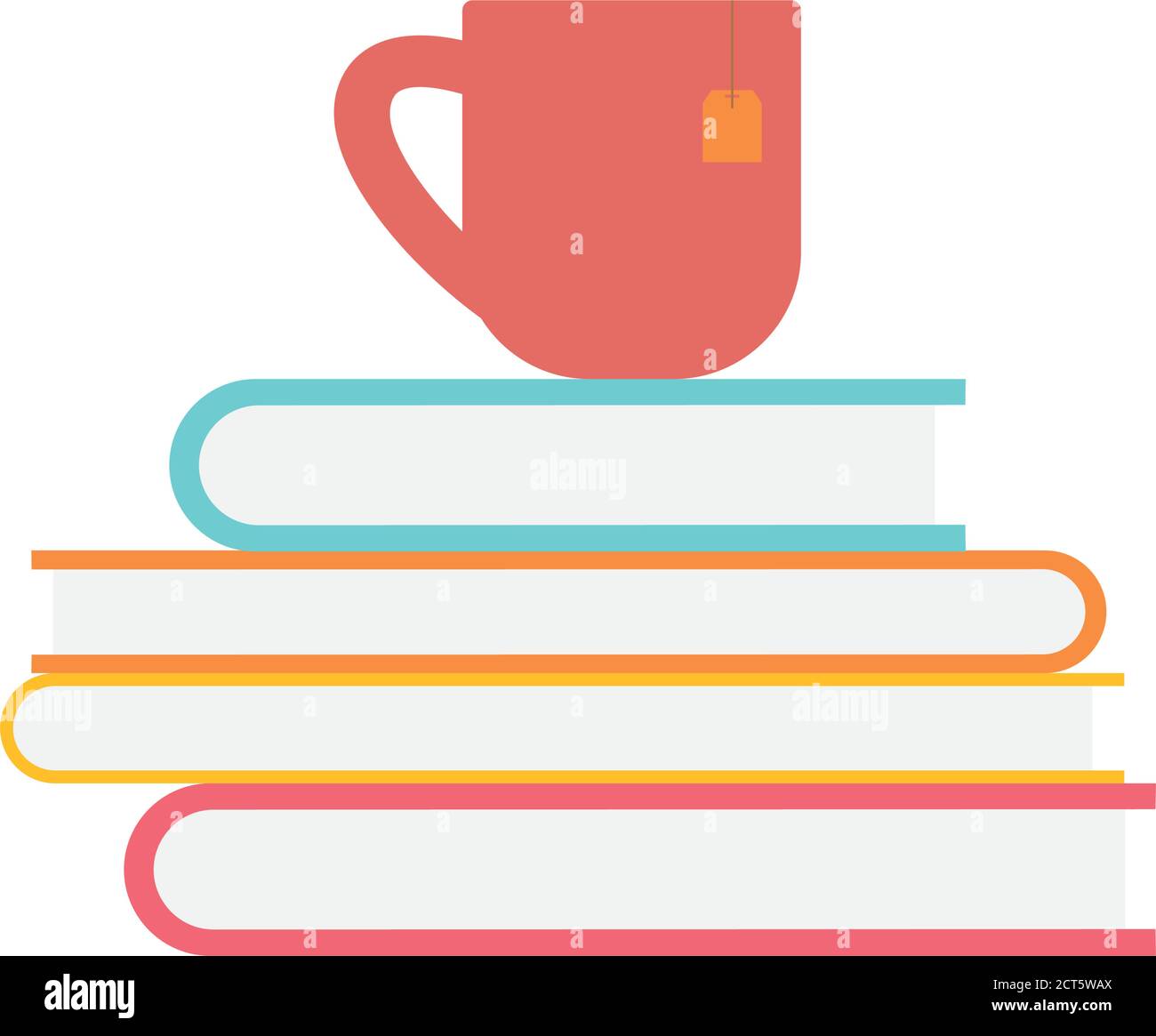 Books and cup icon. Reading activities - Vector Stock Vector