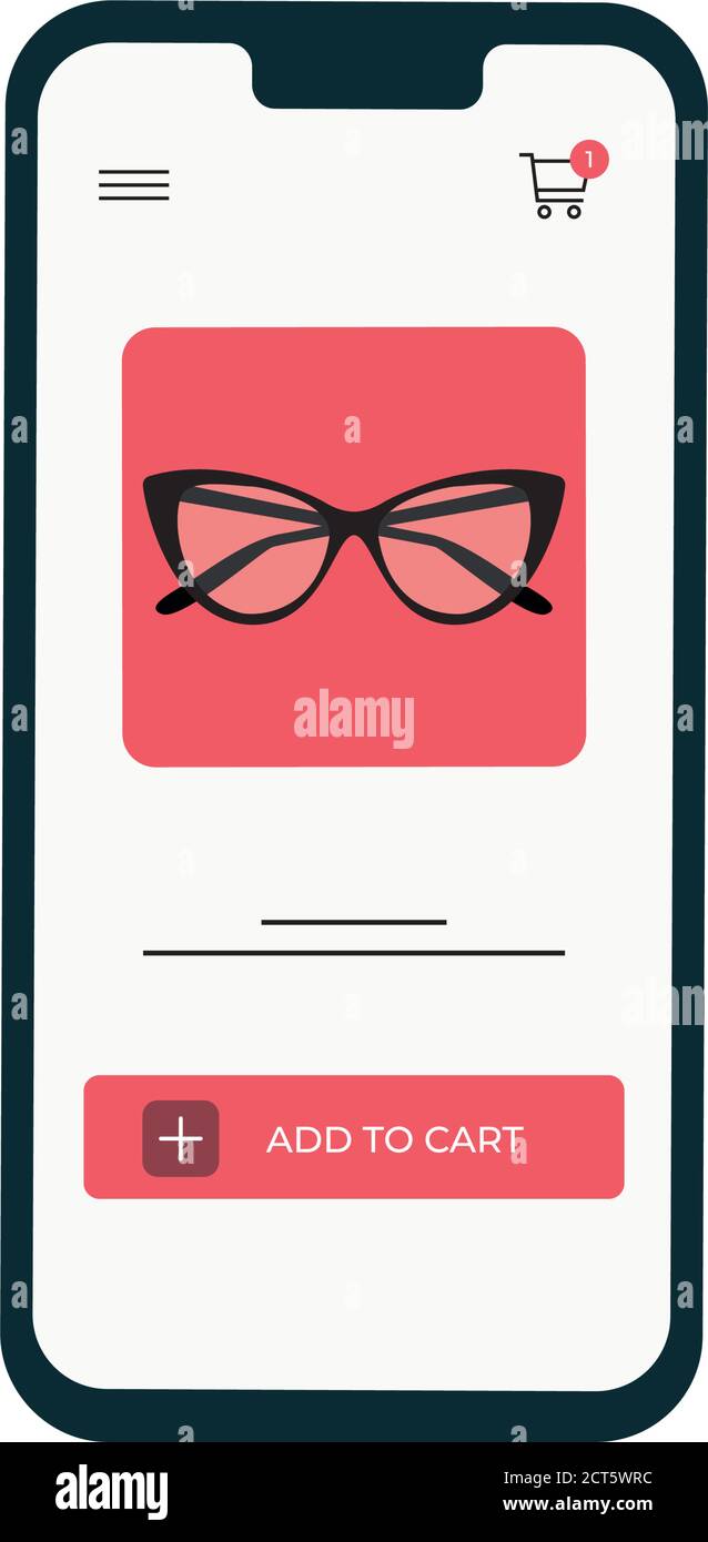 Cell phone with virtual store. Online shopping icon - VEctor Stock Vector