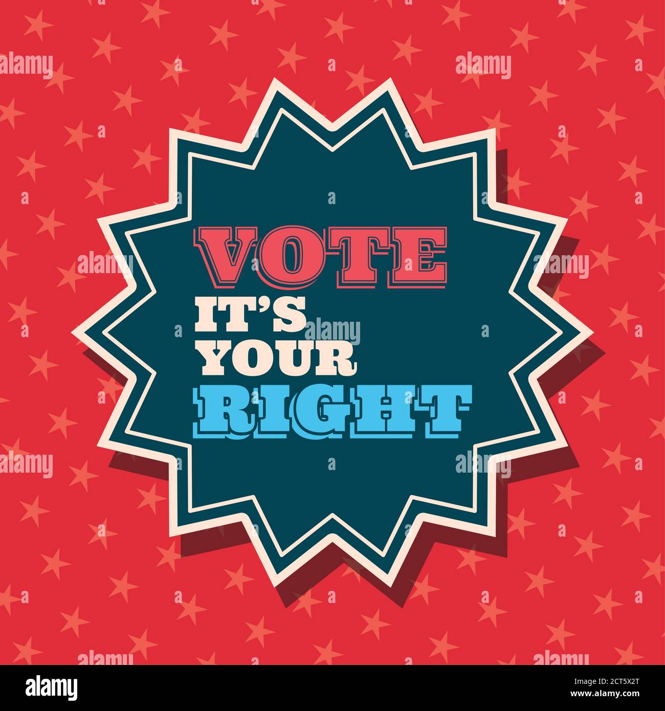 Vote its your right on seal stamp vector design Stock Vector Image ...