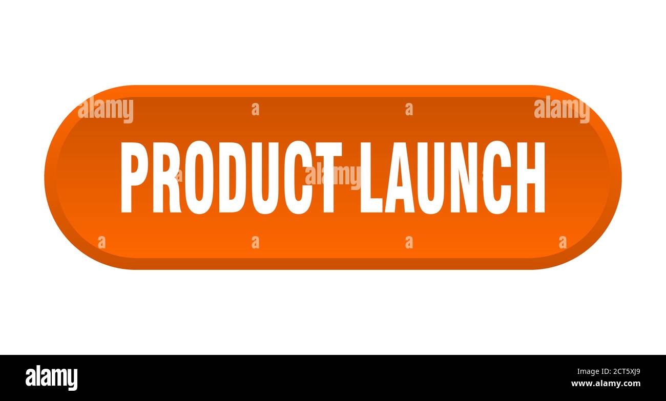 product launch button. rounded sign isolated on white background Stock ...