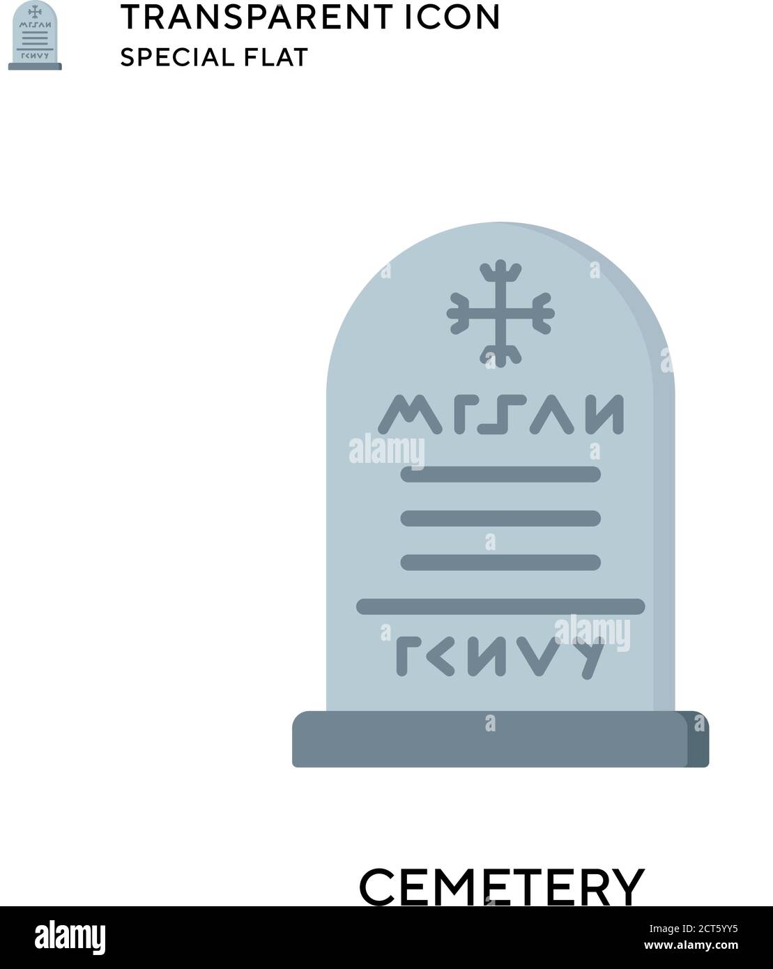 Cemetery vector icon. Flat style illustration. EPS 10 vector. Stock Vector