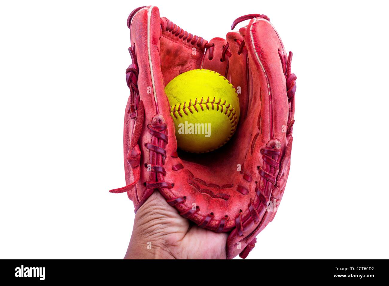 Baseball glove with ball isolated over white background Stock Photo Alamy