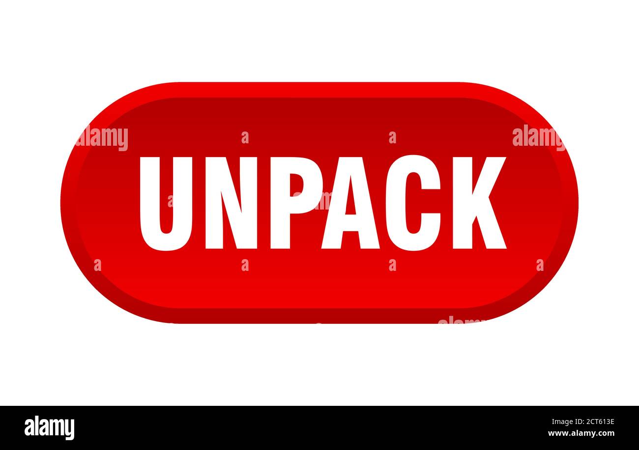 unpack button. rounded sign isolated on white background Stock Vector ...